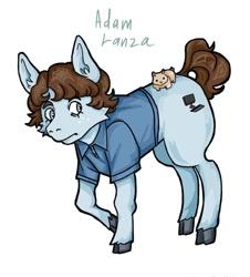 Size: 720x797 | Tagged: artist needed, safe, hamster, pony, adam lanza, clothes, cloven hooves, computer, ponified, shirt, simple background, solo, t-shirt, white background