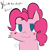 Size: 3000x3000 | Tagged: safe, alternate version, artist:ace play, pinkie pie, earth pony, pony, g4, :3, blush scribble, blushing, boykisser, dialogue, high res, meme, ponified meme, simple background, solo, white background