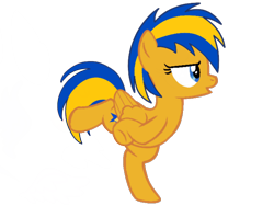 Size: 2048x1536 | Tagged: safe, artist:mlpfan3991, artist:ry-bluepony1, oc, oc only, oc:flare spark, pegasus, g4, chicken dance, female, simple background, solo, transparent background