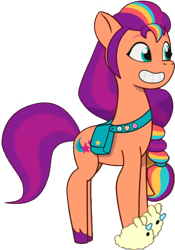 Size: 548x781 | Tagged: safe, edit, edited screencap, editor:pascalmulokozi2, screencap, sunny starscout, earth pony, pony, g5, my little pony: tell your tale, sleepover!!, spoiler:g5, spoiler:my little pony: tell your tale, spoiler:tyts02e18, background removed, clothes, female, mane stripe sunny, mare, not a vector, simple background, slippers, smiling, transparent background