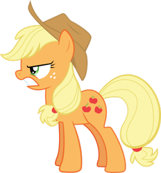 Size: 1280x1379 | Tagged: safe, artist:yellowdash1998v2, applejack, earth pony, pony, g4, trade ya!, applejack's hat, cowboy hat, female, furious, gritted teeth, hat, mare, simple background, solo, teeth, transparent background, vector