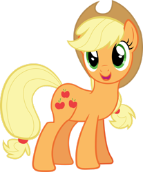 Size: 1280x1543 | Tagged: safe, artist:yellowdash1998v2, applejack, earth pony, pony, bloom & gloom, g4, applejack's hat, cowboy hat, cute, excited, female, hat, jackabetes, mare, simple background, solo, transparent background, vector