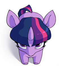 Size: 1750x1998 | Tagged: safe, artist:aquaticvibes, twilight sparkle, pony, g4, cute, female, kubrick stare, looking at you, looking up, looking up at you, mare, simple background, solo, twiabetes, white background