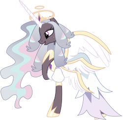 Size: 8258x8098 | Tagged: safe, artist:shootingstarsentry, oc, oc only, oc:heavenlee, alicorn, pony, absurd resolution, clothes, dress, female, halo, mare, simple background, solo, transparent background