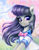 Size: 1177x1500 | Tagged: safe, artist:maytee, octavia melody, earth pony, pony, g4, bangs, bowtie, bush, cherry blossoms, clothes, cloud, colored pencil drawing, colored pinnae, cute, female, flower, flower blossom, grass, half body, hooves together, looking at you, mare, narrowed eyes, octavia's bowtie, sailor uniform, shirt, sky, solo, tavibetes, traditional art, tree, uniform, waifu, windswept mane