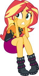 Size: 3000x5758 | Tagged: safe, artist:cloudy glow, sunset shimmer, human, driving miss shimmer, equestria girls, g4, my little pony equestria girls: choose your own ending, absurd resolution, clothes, female, simple background, solo, teeth, transparent background, vector