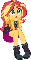 Size: 3000x5830 | Tagged: safe, artist:cloudy glow, sunset shimmer, human, driving miss shimmer, equestria girls, g4, my little pony equestria girls: choose your own ending, absurd resolution, clothes, female, open mouth, simple background, solo, transparent background, vector