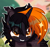 Size: 1920x1818 | Tagged: safe, artist:scarffist, oc, oc only, bat pony, pony, base used, black mane, bust, commission, cute, horn, orange eyes, portrait, solo, ych result