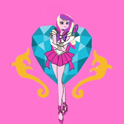 Size: 894x894 | Tagged: safe, artist:theemperorofhonor, edit, dean cadance, princess cadance, human, equestria girls, g4, clothes, cosplay, costume, gloves, sailor cadance, sailor moon (series), shirt, shoes, skirt, solo