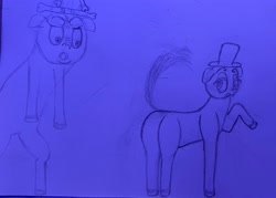 Size: 3060x2190 | Tagged: safe, artist:clopmaster0, oc, pony, butt, hat, photo, primal, rear view, traditional art