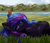 Size: 2662x2286 | Tagged: safe, artist:alunedoodle, oc, oc only, oc:obabscribbler, butterfly, earth pony, pony, bust, female, grass, grass field, insect on someone, looking at you, lying down, makeup, portrait, river, scenery, smiling, smiling at you, solo, two toned mane, water