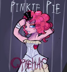 Size: 1272x1366 | Tagged: safe, artist:kryzies, pinkie pie, earth pony, pony, semi-anthro, g4, album cover, armpits, clothes, dress, emilie autumn, female, gown, mare, opheliac, ponified, ponified album cover, solo