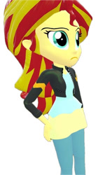 Size: 431x768 | Tagged: safe, artist:nicohamm2020, sunset shimmer, human, equestria girls, g4, 3d, simple background, solo, white background