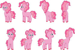 Size: 4238x2809 | Tagged: safe, artist:prixy05, pinkie pie, earth pony, pony, g4, g5, my little pony: tell your tale, female, g4 to g5, generation leap, mare, simple background, solo, turnaround, white background