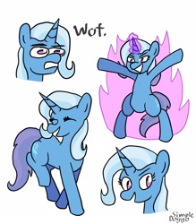 Size: 2000x2285 | Tagged: safe, artist:doggoisadummy, trixie, pony, unicorn, g4, dialogue, female, horn, magic, mare, solo