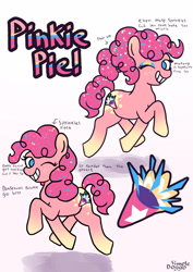 Size: 2000x2817 | Tagged: safe, artist:doggoisadummy, pinkie pie, earth pony, pony, g4, alternate design, female, gradient background, mare, solo