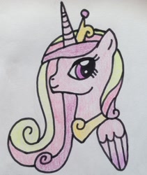 Size: 2016x2393 | Tagged: safe, artist:darkstarnightwalker, princess cadance, alicorn, pony, g4, cute, cutedance, female, mare, solo, traditional art