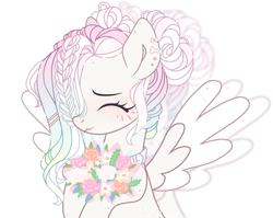 Size: 4904x3912 | Tagged: safe, artist:olivi, oc, oc only, pegasus, pony, adoptable, character, cute, flower, pastel, solo