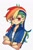 Size: 542x816 | Tagged: safe, artist:xinjinjumin7426699, rainbow dash, human, g4, bust, crossed arms, frown, humanized, looking at you, multicolored hair, portrait, rainbow hair, simple background, white background