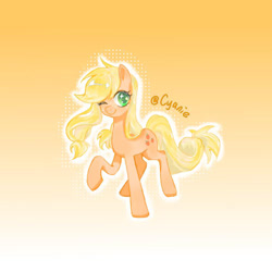 Size: 750x750 | Tagged: safe, artist:yizhidaoyouguozi30872, applejack, earth pony, pony, g4, gradient background, solo