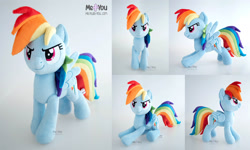 Size: 2500x1499 | Tagged: safe, artist:meplushyou, rainbow dash, pony, g4, irl, photo, plushie, solo