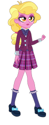 Size: 1787x4577 | Tagged: safe, artist:gmaplay, taffy shade, human, equestria girls, g4, my little pony equestria girls: friendship games, clothes, crystal prep academy, crystal prep academy uniform, crystal prep shadowbolts, female, necktie, school tie, school uniform, schoolgirl, simple background, singing, solo, transparent background