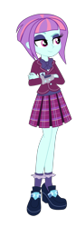 Size: 1900x5655 | Tagged: safe, sunny flare, human, equestria girls, g4, my little pony equestria girls: friendship games, clothes, crossed arms, crystal prep academy, crystal prep academy uniform, crystal prep shadowbolts, eyeshadow, female, makeup, necktie, pleated skirt, school tie, school uniform, schoolgirl, shoes, simple background, singing, skirt, socks, solo, transparent background