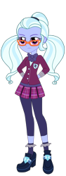 Size: 1900x5034 | Tagged: safe, artist:gmaplay, sugarcoat, human, equestria girls, g4, my little pony equestria girls: friendship games, clothes, crystal prep academy, crystal prep academy uniform, crystal prep shadowbolts, cute, glasses, necktie, pleated skirt, school tie, school uniform, schoolgirl, shoes, simple background, singing, skirt, socks, solo, sugarcute, transparent background