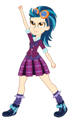 Size: 2204x3900 | Tagged: safe, artist:gmaplay, indigo zap, human, equestria girls, g4, my little pony equestria girls: friendship games, clothes, crystal prep academy, crystal prep academy uniform, crystal prep shadowbolts, cute, necktie, school tie, school uniform, schoolgirl, simple background, singing, solo, transparent background, zapabetes