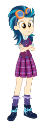 Size: 1900x5537 | Tagged: safe, artist:gmaplay, indigo zap, human, equestria girls, g4, my little pony equestria girls: friendship games, clothes, crystal prep academy, crystal prep academy uniform, crystal prep shadowbolts, cute, necktie, school tie, school uniform, schoolgirl, simple background, singing, solo, transparent background, zapabetes