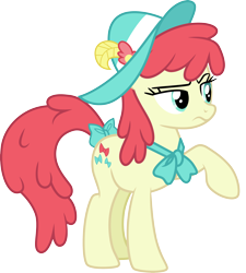 Size: 3000x3329 | Tagged: safe, artist:cloudy glow, crimson cream, fashion statement, mare e. belle, earth pony, pony, g4, female, mare, not apple bloom, simple background, solo, transparent background, vector