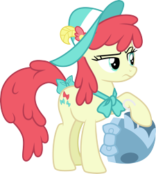 Size: 3000x3329 | Tagged: safe, artist:cloudy glow, crimson cream, fashion statement, mare e. belle, earth pony, pony, g4, female, mare, not apple bloom, simple background, solo, transparent background, vector