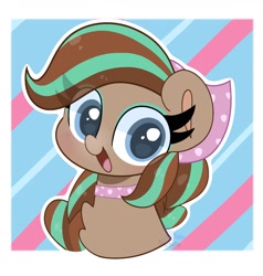 Size: 1533x1608 | Tagged: safe, artist:starbatto, pony, bandana, chest fluff, choker, cocoa (wild manes), cute, eyeshadow, female, makeup, mare, open mouth, ponified, solo, wild manes