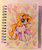 Size: 2320x2784 | Tagged: safe, artist:dariarchangel, oc, oc only, oc:dazha, pony, unicorn, g4, big eyes, blue eyes, cute, female, hairband, headband, heart, horn, looking up, mare, ocbetes, orange hair, orange mane, orange tail, photo, pink coat, raised hoof, sketchbook, small horn, smiling, solo, standing, standing on two hooves, tail, traditional art, unicorn oc