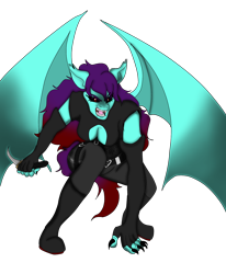 Size: 1836x2230 | Tagged: safe, artist:lullabyjak, oc, oc only, oc:crimson rose, bat pony, undead, vampire, vampony, attack pose, dagger, simple background, solo, transparent background, weapon