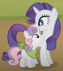 Size: 563x635 | Tagged: safe, screencap, rarity, sweetie belle, pony, unicorn, g4, my little pony: friendship is magic, sisterhooves social, cropped, cute, duo, duo female, female, filly, foal, horn, mare, siblings, sisters, standing