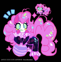 Size: 750x761 | Tagged: safe, artist:brucebrandon, pinkie pie, earth pony, pony, eternal night au (janegumball), g4, nightmare pinkie, nightmarified, solo