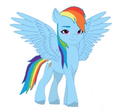 Size: 563x508 | Tagged: safe, artist:oljapisanik, rainbow dash, pegasus, g4, g5, female, g4 to g5, generation leap, mare, solo