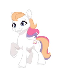 Size: 563x672 | Tagged: safe, artist:oljapisanik, light heart, earth pony, g2, g5, female, g2 to g5, generation leap, mare, raised hoof, simple background, solo, white background