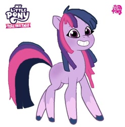 Size: 563x570 | Tagged: safe, artist:oljapisanik, twilight sparkle, earth pony, g4, g5, earth pony twilight, female, g4 to g5, g5 concept leaks, generation leap, mare, my little pony logo, race swap, simple background, solo, twilight sparkle (g5 concept leak), white background