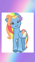 Size: 564x1002 | Tagged: safe, artist:oljapisanik, rainbow dash, pegasus, g4, g5, colored wings, female, g4 to g5, g5 concept leaks, generation leap, mare, multicolored hair, multicolored wings, rainbow dash (g5 concept leak), rainbow hair, rainbow wings, solo, spread wings, wings