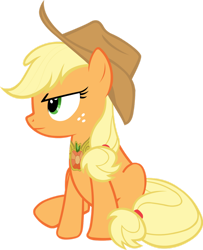 Size: 900x1111 | Tagged: safe, artist:stardust-r3x, applejack, earth pony, pony, g4, applejack's hat, cowboy hat, element of honesty, female, hat, mare, simple background, solo, transparent background, vector