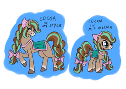 Size: 1414x1000 | Tagged: safe, artist:zetikoopa, earth pony, horse, pony, g4, cocoa (wild manes), female, mare, wild manes