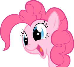 Size: 900x823 | Tagged: safe, artist:stardust-r3x, pinkie pie, earth pony, pony, g4, cute, diapinkes, female, head only, mare, open mouth, simple background, transparent background, vector