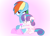 Size: 1920x1400 | Tagged: safe, artist:snowflakepone, princess flurry heart, rainbow dash, alicorn, pegasus, pony, g4, angry, blue coat, booties, curly mane, cute, diaper, diapered, duo, duo female, eyes closed, eyes open, female, filly, foal, folded wings, frown, gradient background, hug, looking away, mare, multicolored hair, non-baby in diaper, pink background, purple eyes, rainbow dash is not amused, rainbow hair, simple background, sitting, unamused, white diaper, wings