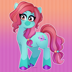 Size: 2128x2142 | Tagged: safe, artist:emera33, jazz hooves, earth pony, pony, g5, abstract background, gradient background, solo