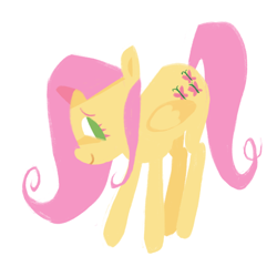 Size: 2048x2048 | Tagged: safe, artist:bunnpon, fluttershy, pegasus, pony, g4, simple background, solo, white background