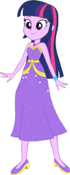 Size: 622x1533 | Tagged: safe, artist:invisibleink, artist:tylerajohnson352, twilight sparkle, human, equestria girls, g4, my little pony equestria girls: better together, pinkie pie: snack psychic, bare shoulders, bracelet, clothes, clothes swap, dress, female, gold trim, high heels, jewelry, necklace, purple, purple dress, shoes, simple background, sleeveless, sleeveless dress, solo, strapless, strapless dress, transparent background, vector