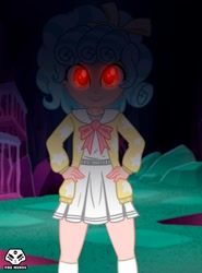 Size: 738x1000 | Tagged: safe, artist:theminus, cozy glow, human, equestria girls, g4, equestria girls-ified, female, glowing, glowing eyes, pure concentrated unfiltered evil of the utmost potency, pure unfiltered evil, red eyes, red eyes take warning, solo, tartarus