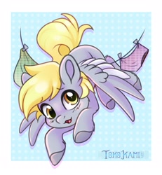 Size: 2480x2680 | Tagged: safe, artist:tokokami, derpy hooves, pegasus, pony, g4, female, high res, looking at you, mare, open mouth, solo, spread wings, tail, wings